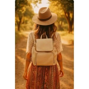 Kate Spade New York Cobble Hill Charley Backpack Cream Pebbled  Boho/classy